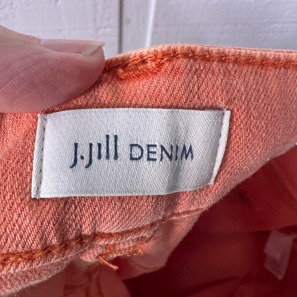 J. Jill Jeans Womens Cropped Orange Mid Rise Cuffed Denim Size 12 EUC - Picture 8 of 10